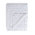 Plaid algodón nido de abeja grande blanco