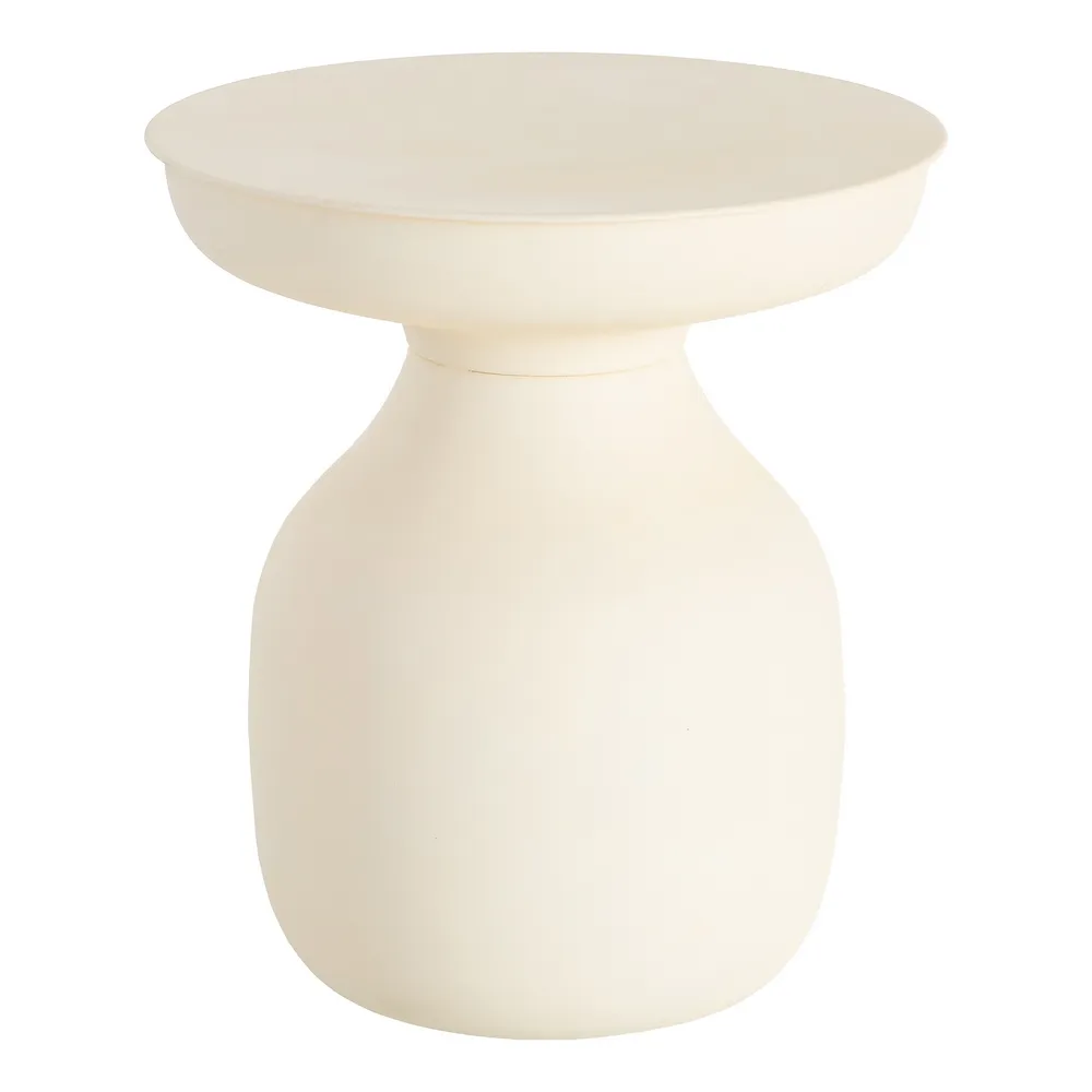 615643-01 Mesa auxiliar blanco roto - Imagen 1