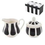 Set azucarero y lechera rayas