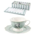 Juego café verde rayas 200ml