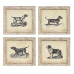 Set 4 cuadros perro
