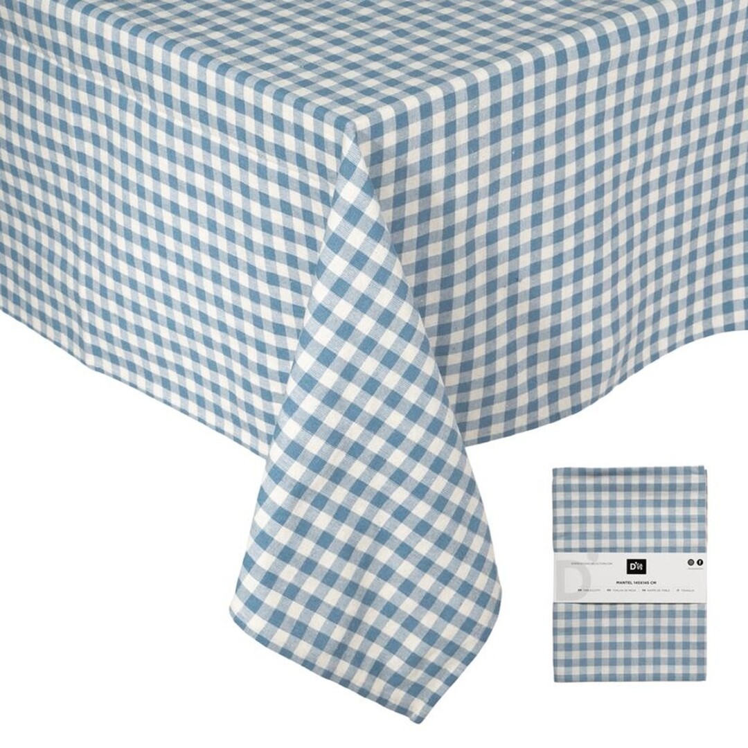 Y8JH00028026 Mantel cuadros vichy azul - Imagen 1